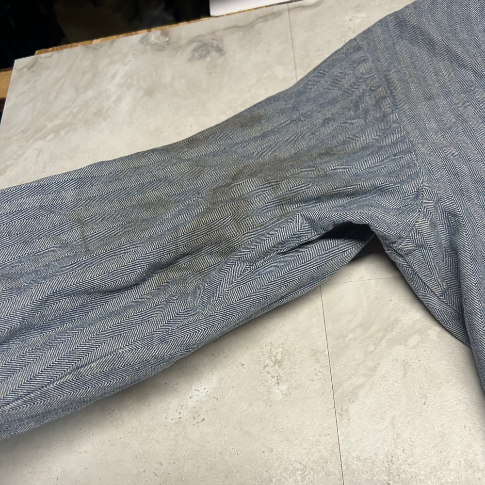 Red Kap Herringbone Coveralls Blue Mens 42-RG Vintage Workwear Distressed USA - Picture 9 of 15